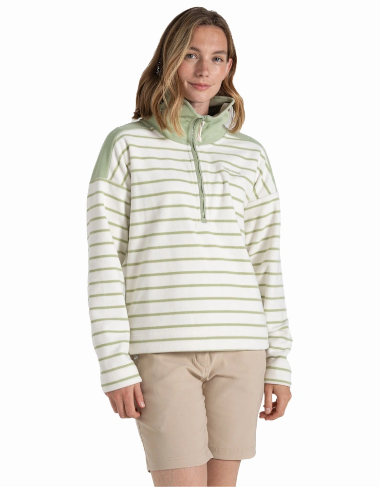 Womens/Ladies Lily Stripe Half Zip Fleece Top