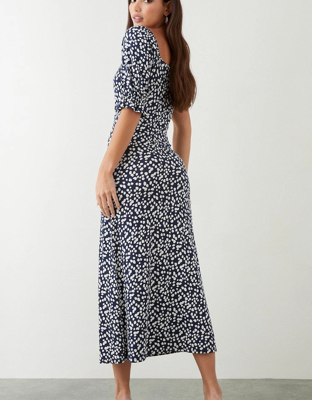 Womens/Ladies Spotted Sweetheart Tall Midi Dress