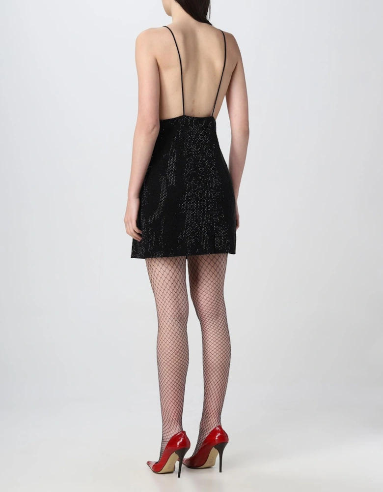 Velvet Mini Dress Crystal Embellished