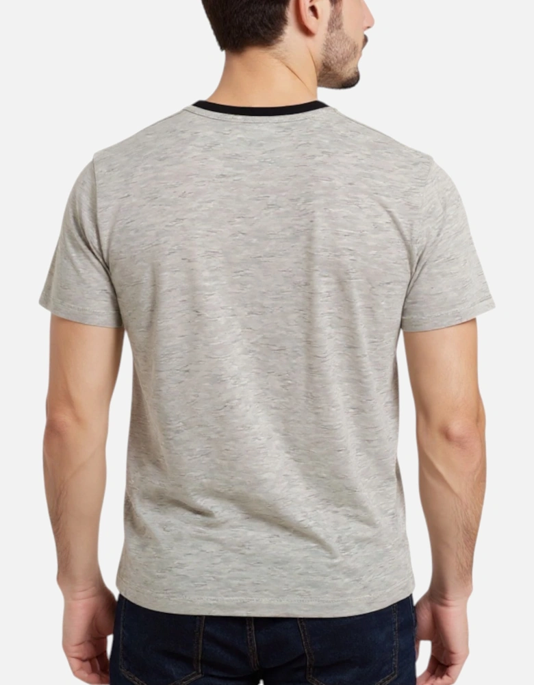 Mens T Shirts Crew Neck Regular Fit Cotton Tino Tee Black Beige