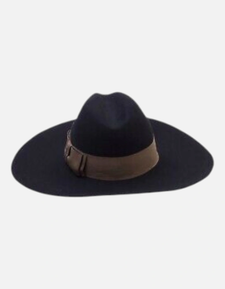 Womens Hat Chicchet Cappello Cap Black Summer Wool Wide BRIM Hats New