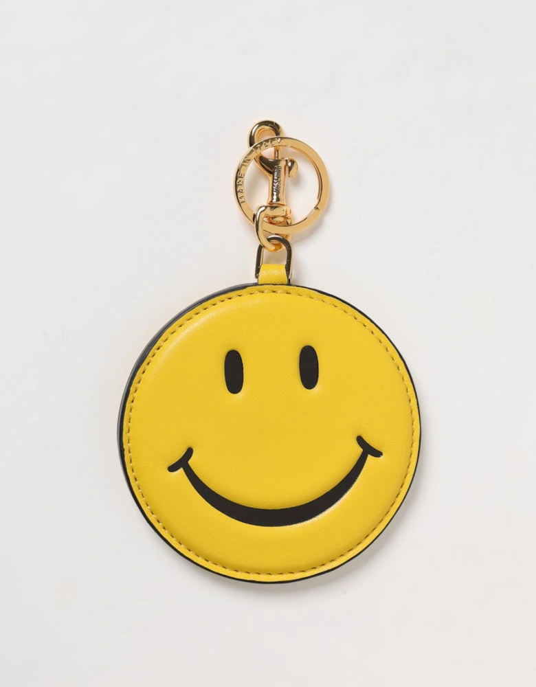 Smiley Face Leather Keychain