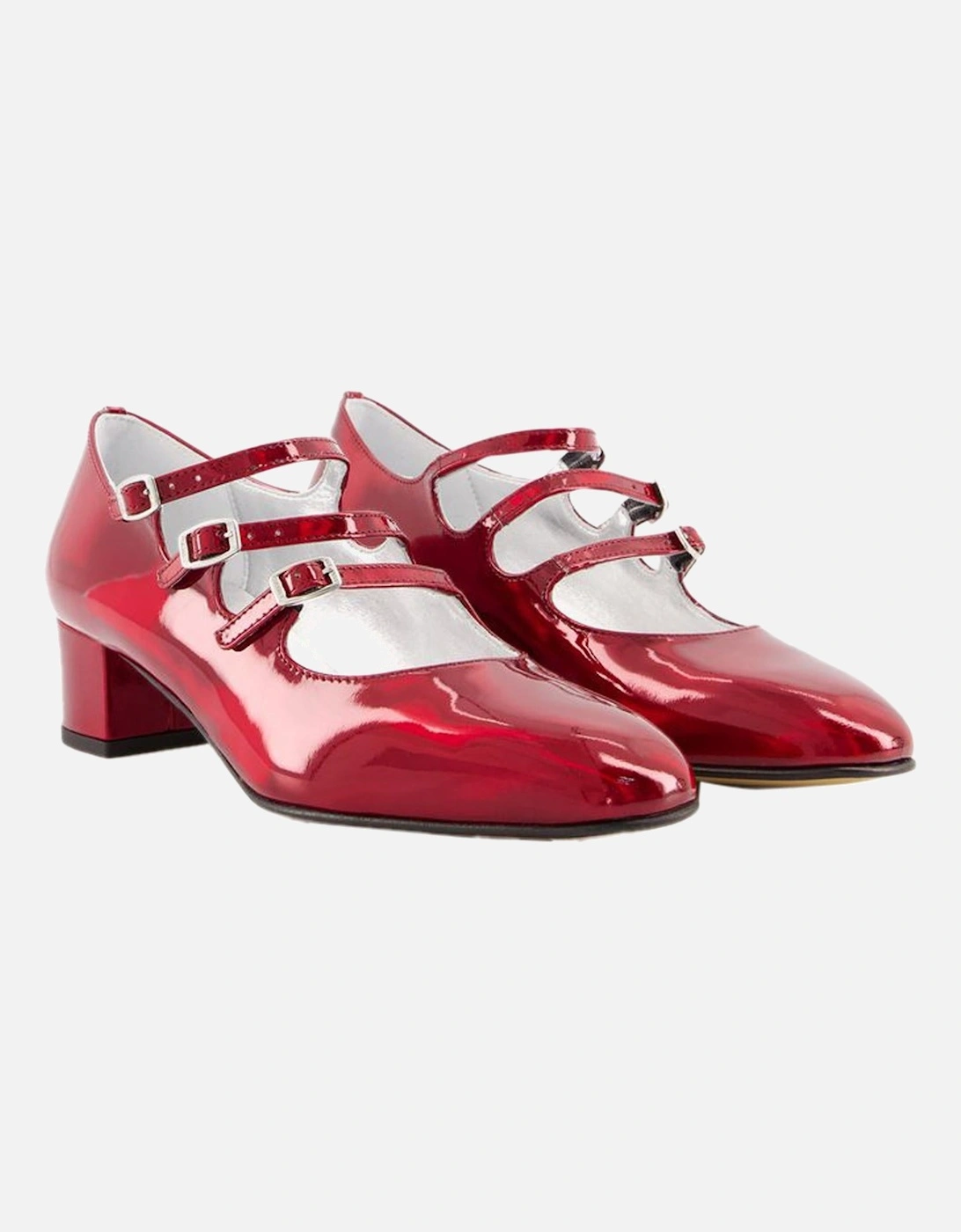 Patent Leather Mary Janes with Triple Buckles
