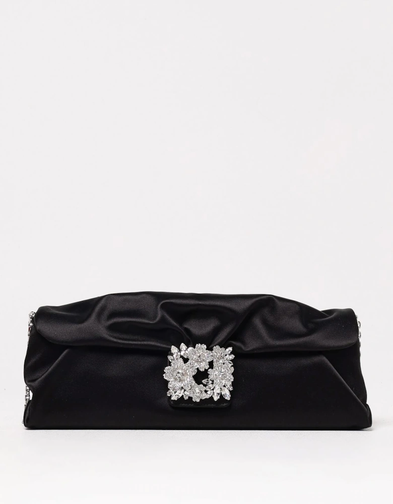 Crystal Embellished Satin Clutch
