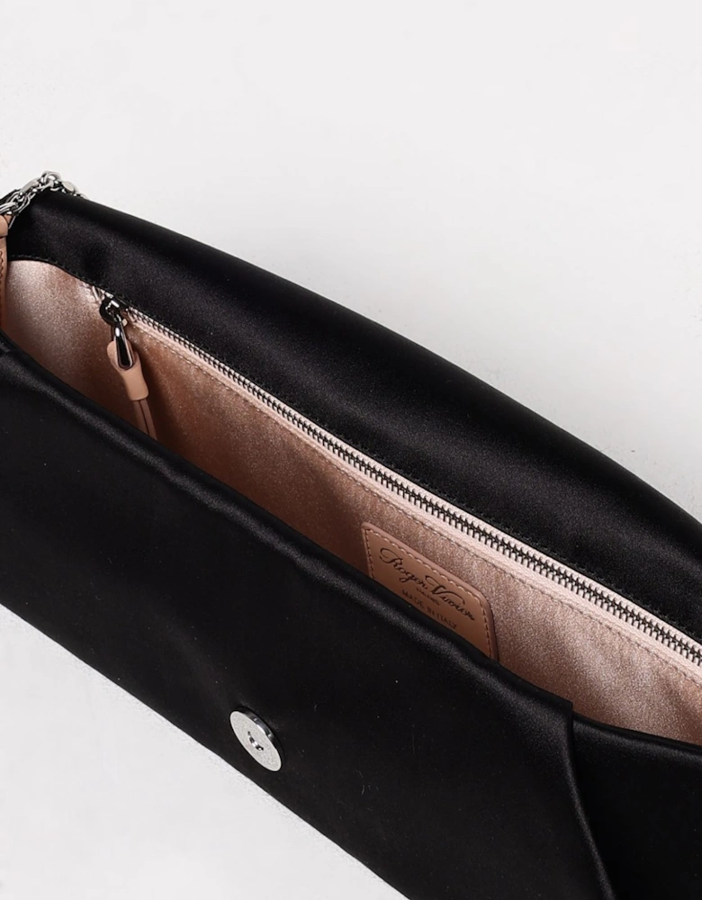 Crystal Embellished Satin Clutch