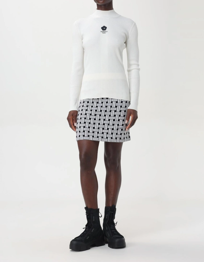 Ribbed Knit Mock Neck Sweater