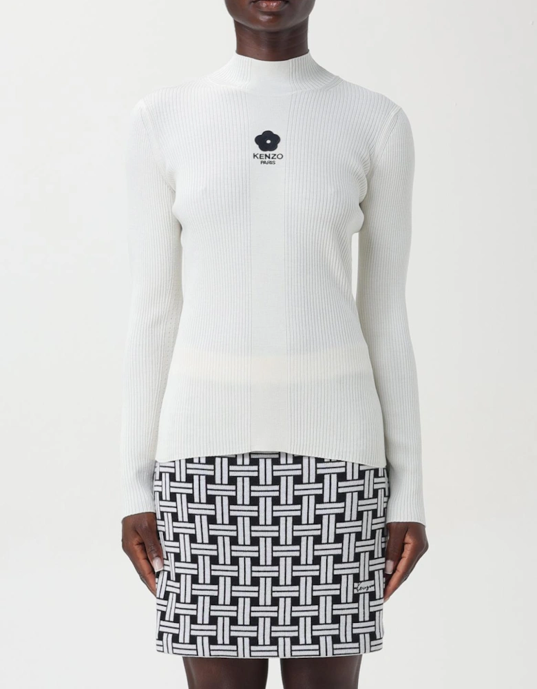 Ribbed Knit Mock Neck Sweater