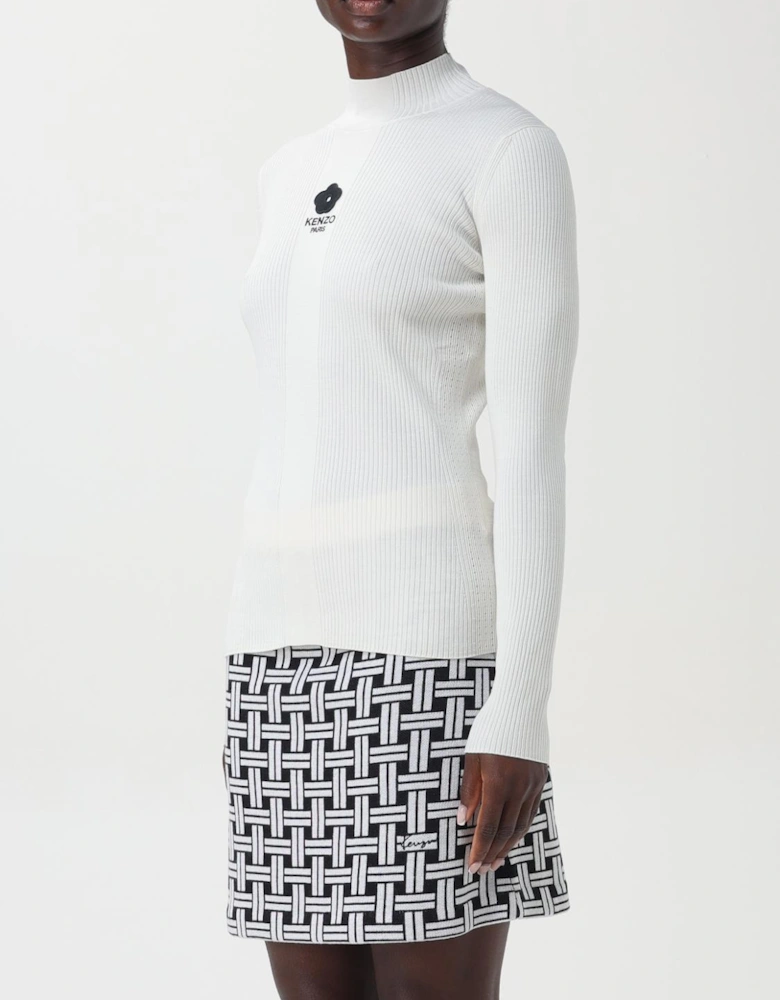Ribbed Knit Mock Neck Sweater