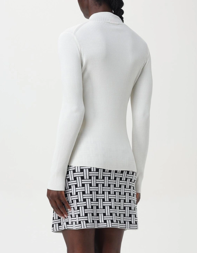 Ribbed Knit Mock Neck Sweater
