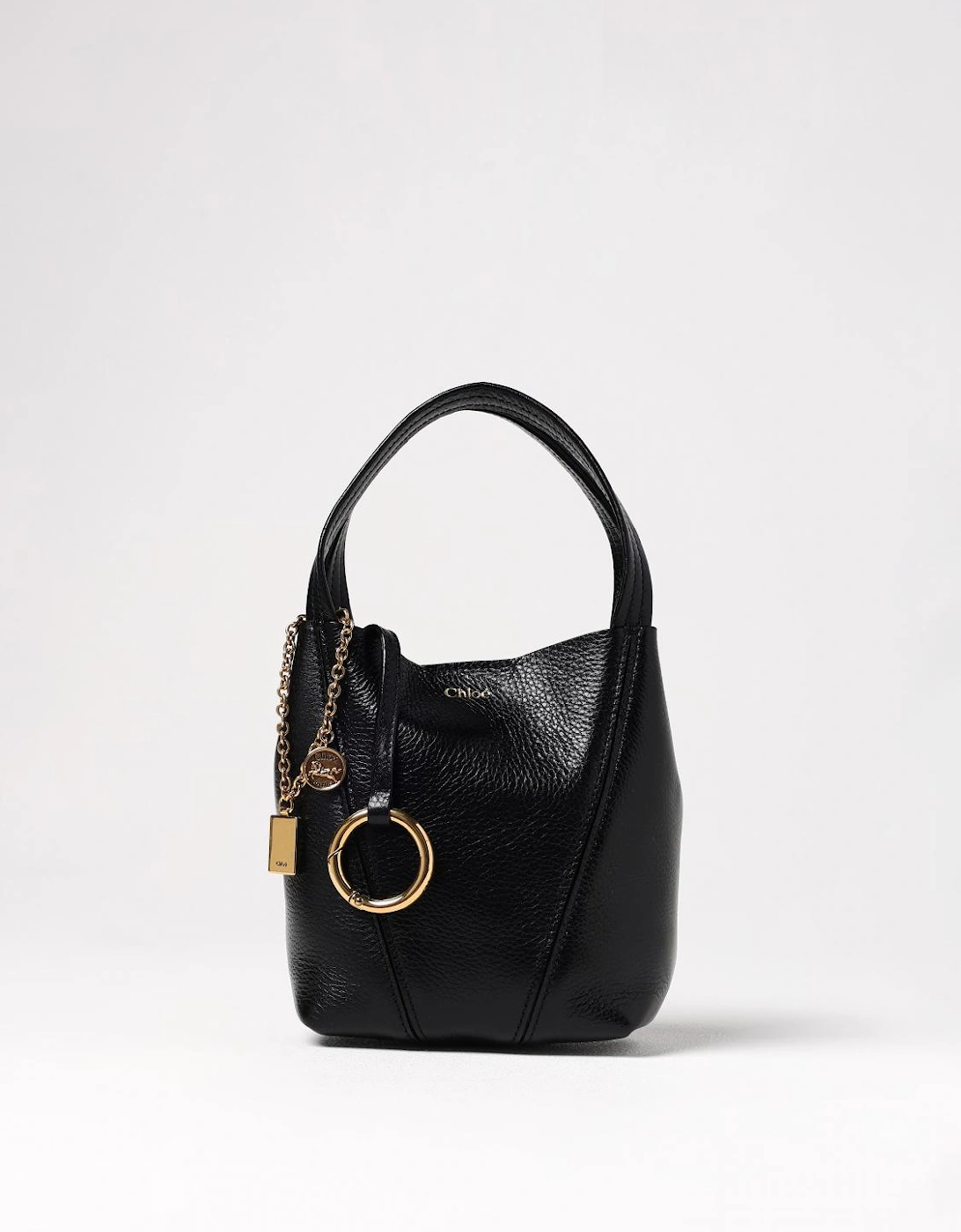 Woody Small Leather TopHandle Bag