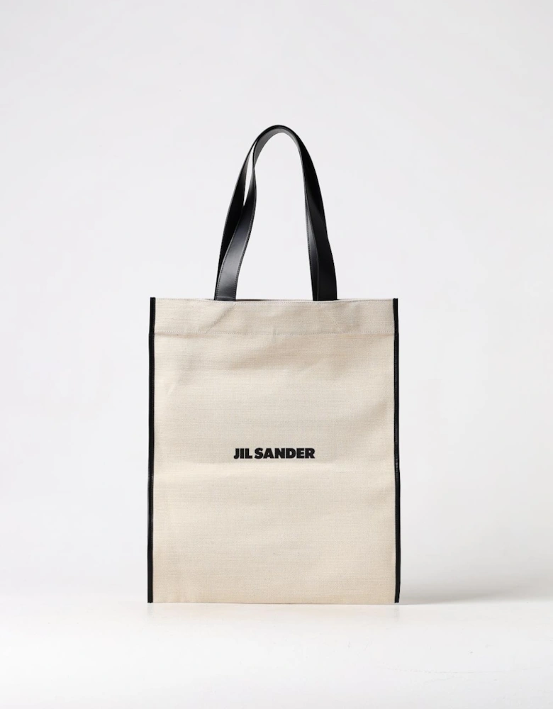 Canvas Tote Bag with Leather Handles