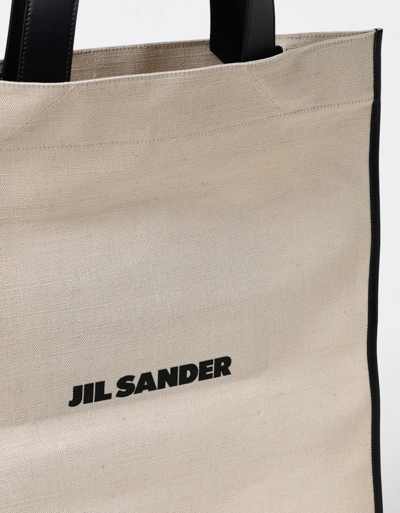 Canvas Tote Bag with Leather Handles