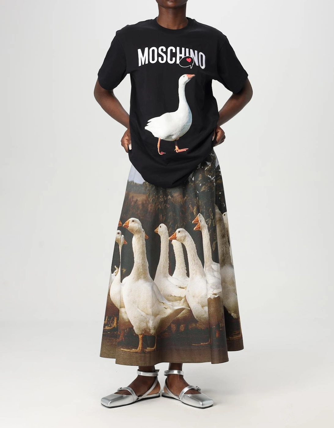 Goose Print TShirt Graphic Tee