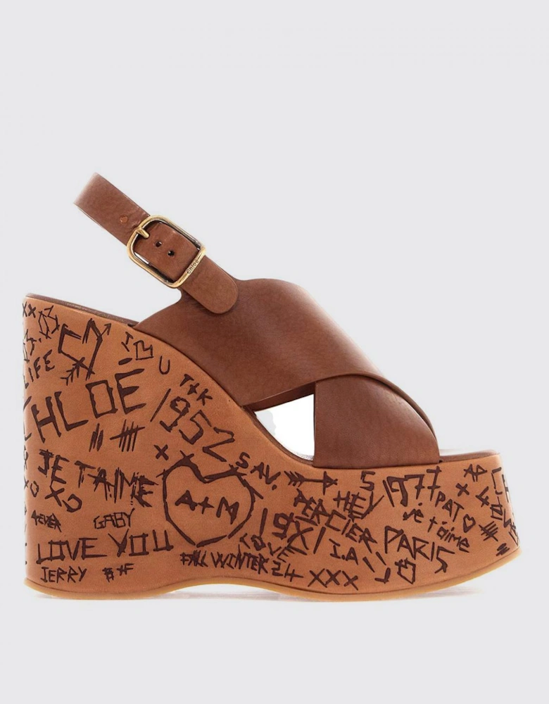 Chlo Graffiti Platform Wedges