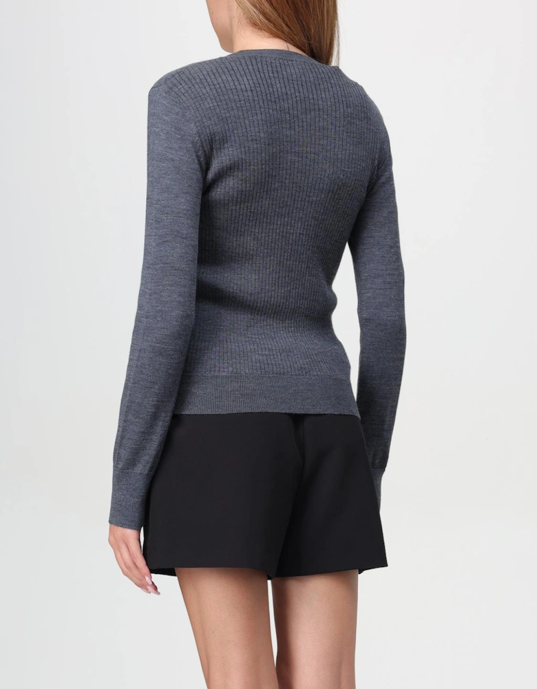 Merino Wool VNeck Cardigan Draped Knit