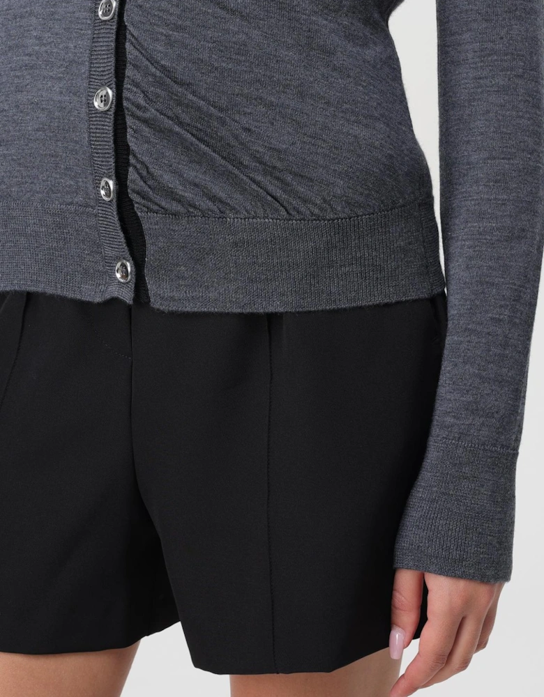 Merino Wool VNeck Cardigan Draped Knit