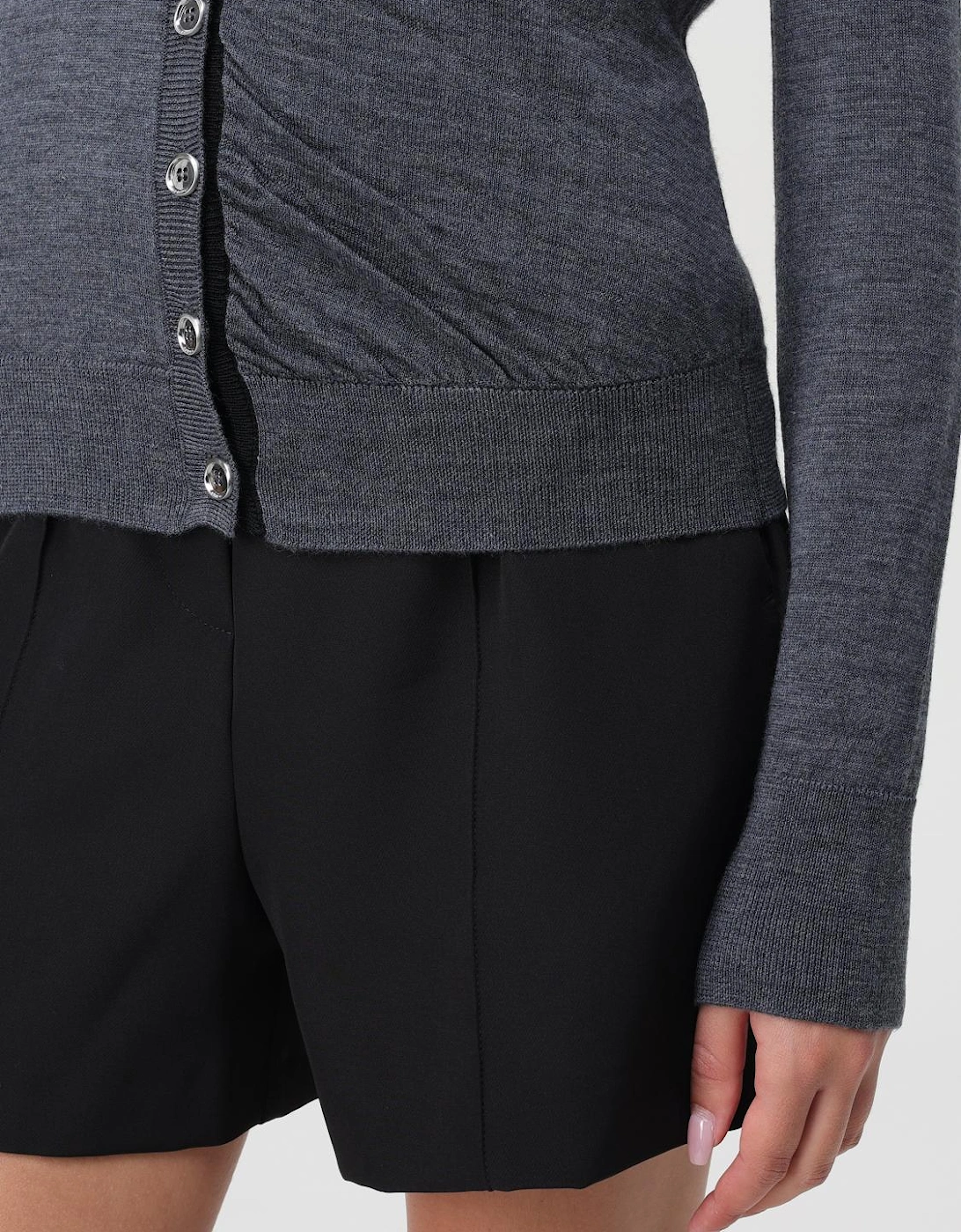 Merino Wool VNeck Cardigan Draped Knit