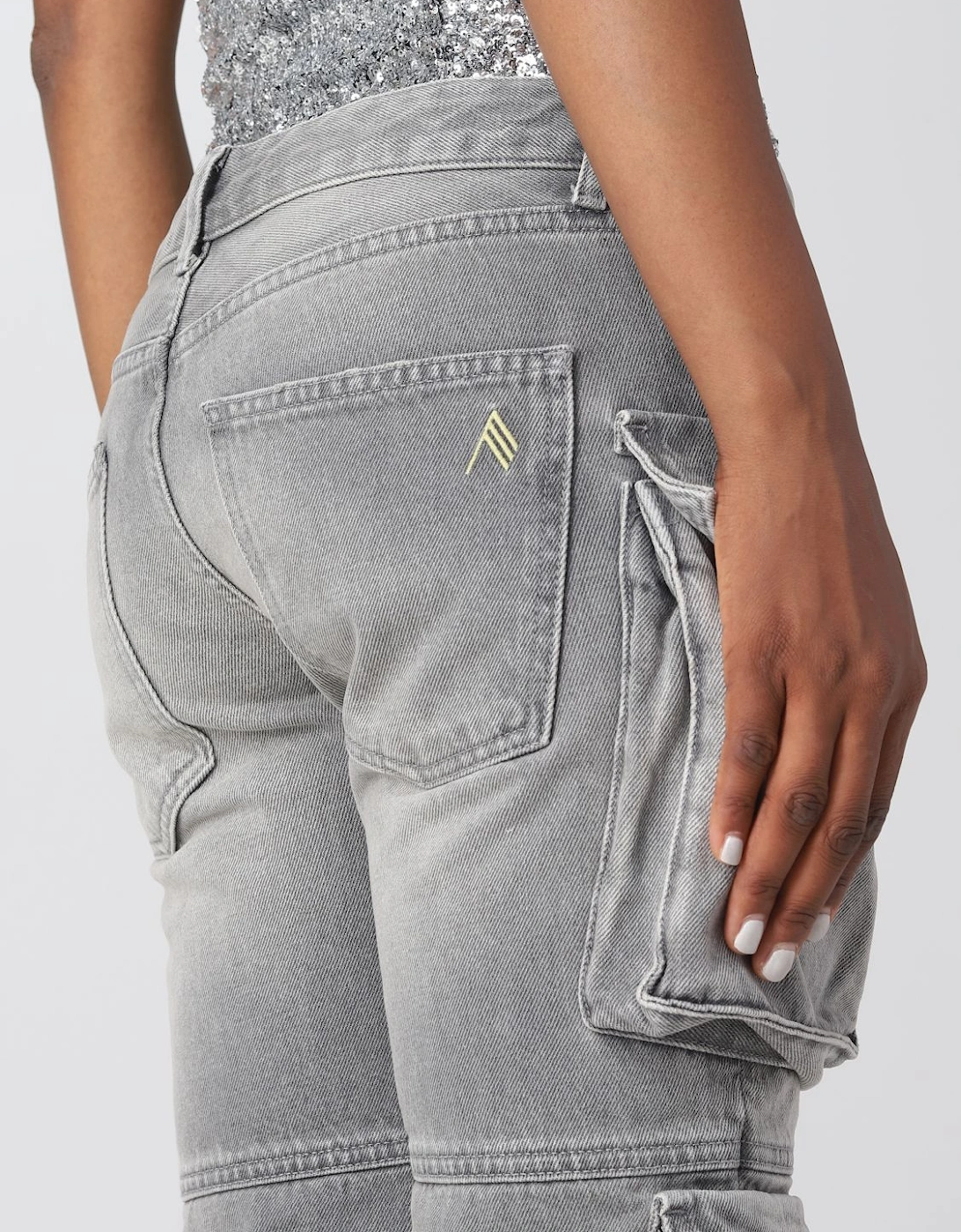 Cargo Jeans with Drawstring Cuffs