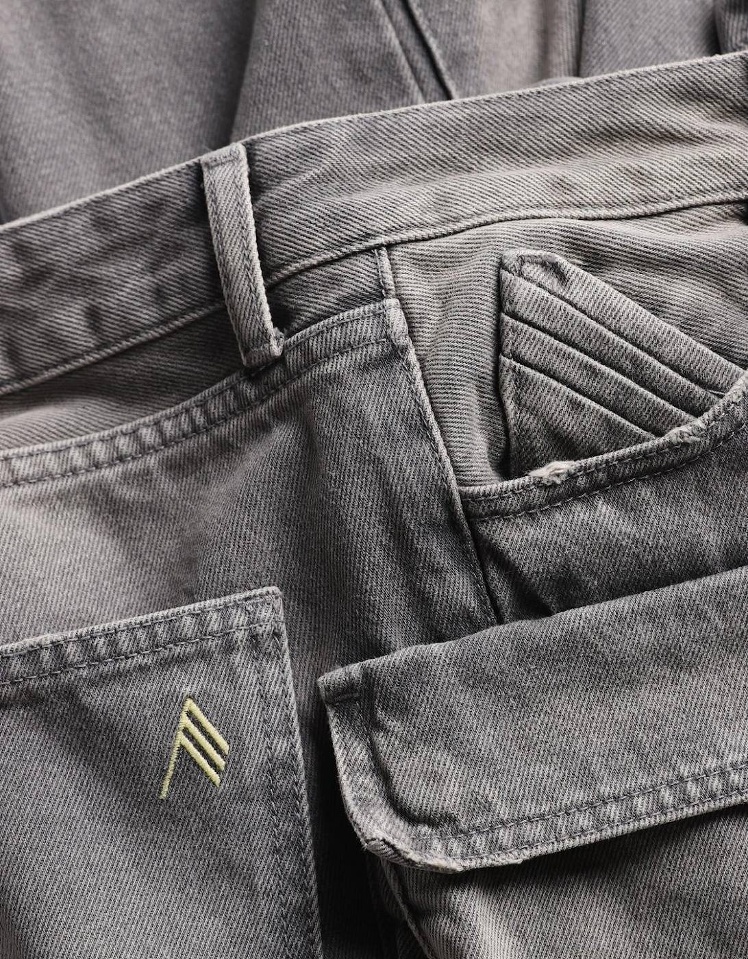 Cargo Jeans with Drawstring Cuffs