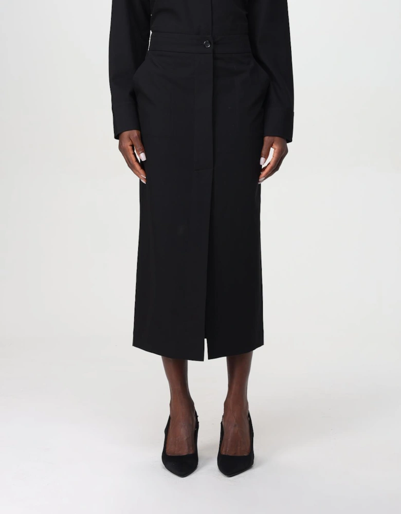 Midi Aline Skirt Button Closure