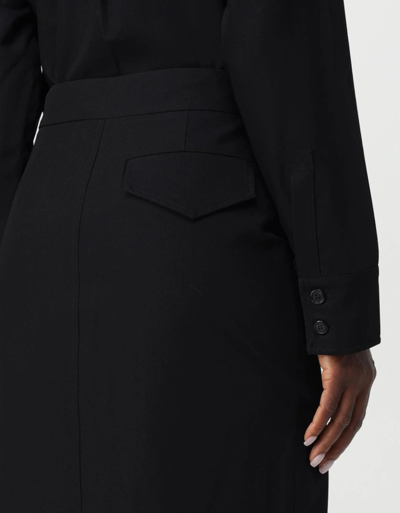 Midi Aline Skirt Button Closure