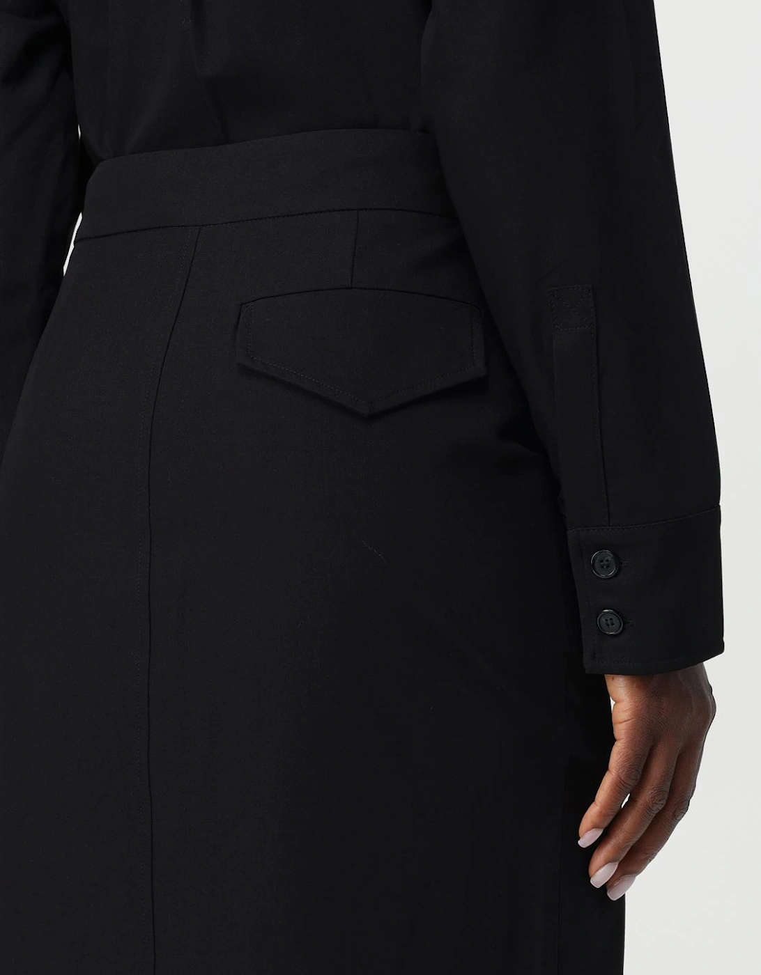 Midi Aline Skirt Button Closure
