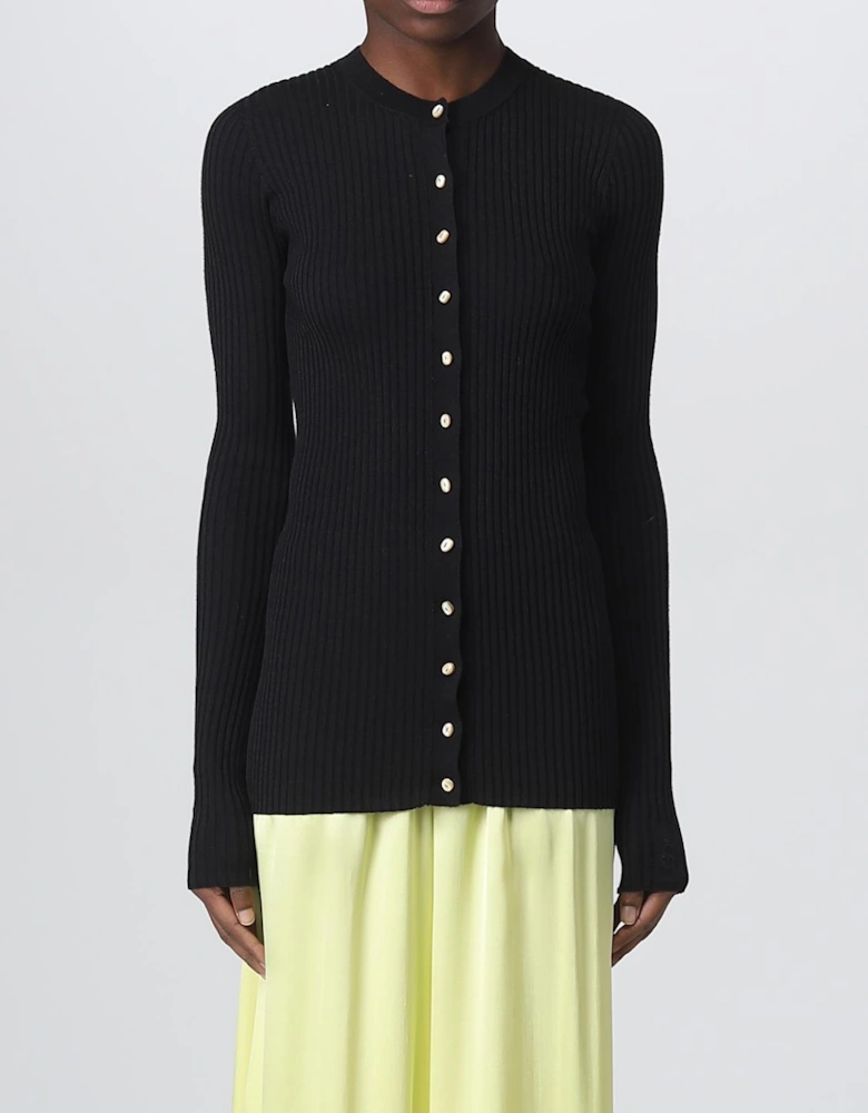 Ribbed Merino Wool Cardigan Pearl Buttons