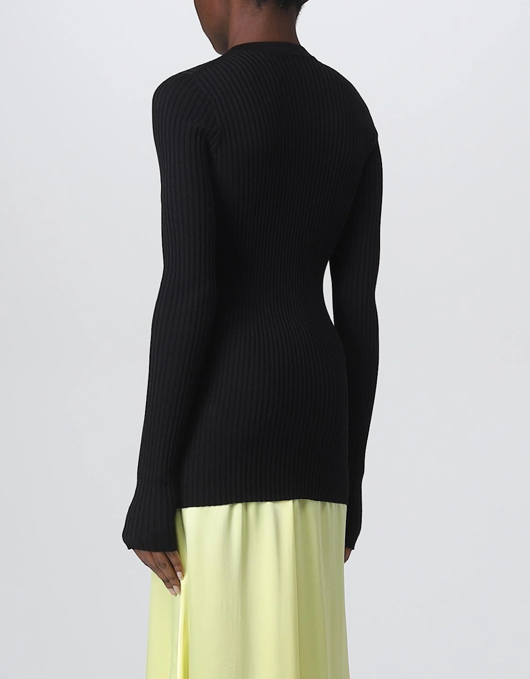 Ribbed Merino Wool Cardigan Pearl Buttons