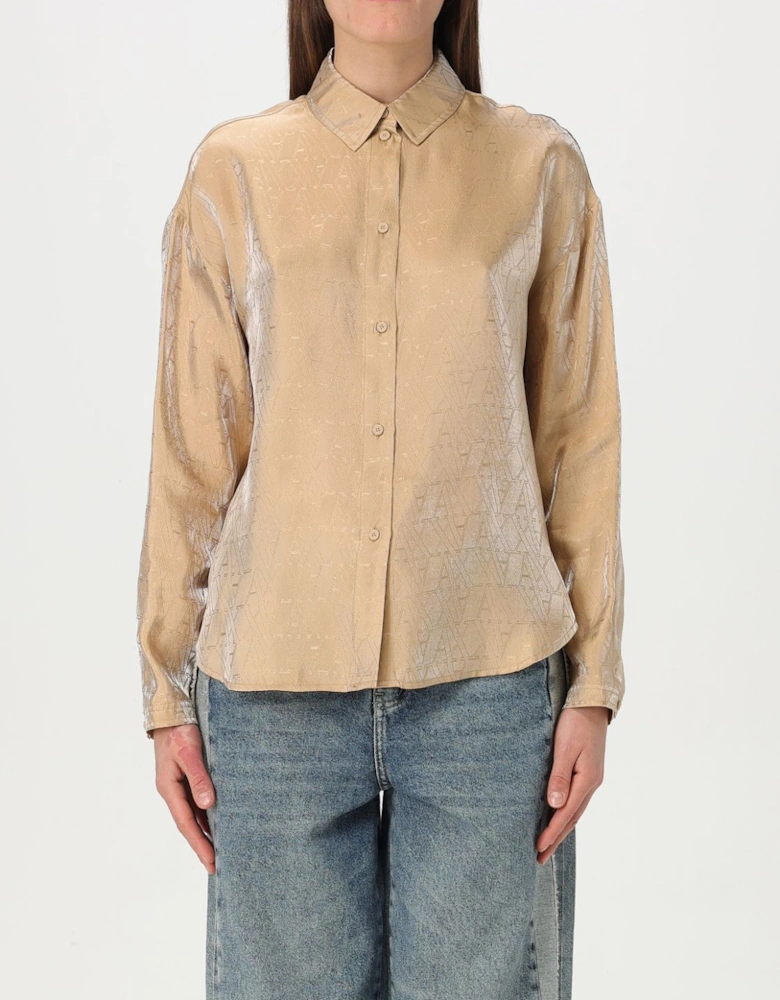 Silk Blouse Geometric Pattern
