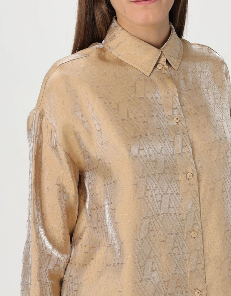 Silk Blouse Geometric Pattern