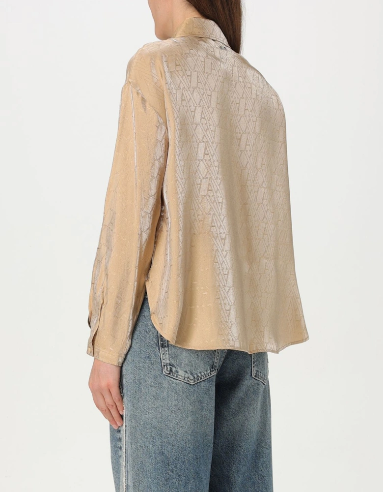 Silk Blouse Geometric Pattern