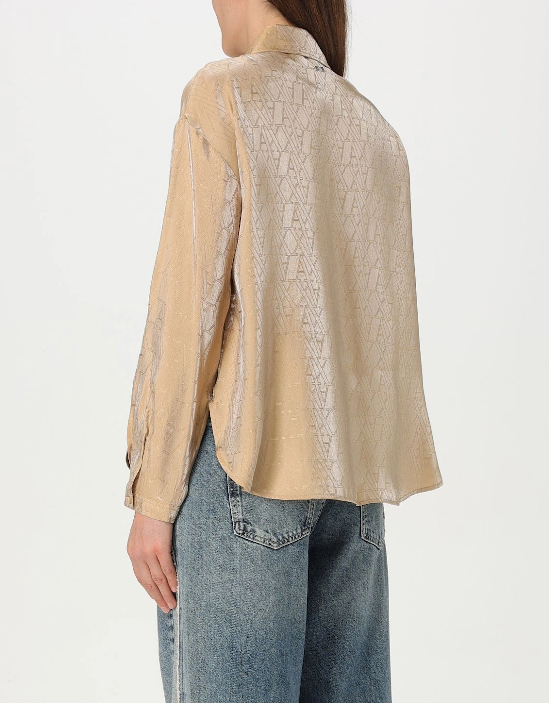 Silk Blouse Geometric Pattern