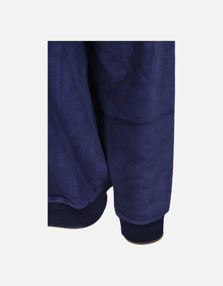 Half Zip Velour Sweatshirt Ink Blue