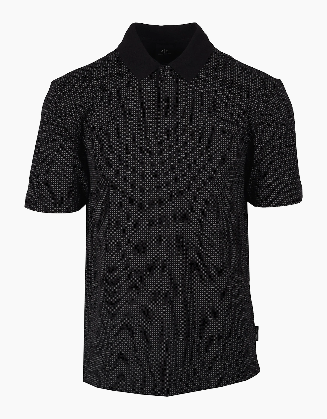 Men's Armani Exchange Polo Shirt Black/Pattern - Black Pattern - Size: 38