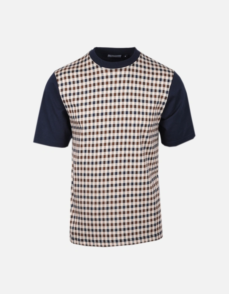 Side Club Check T-Shirt Navy