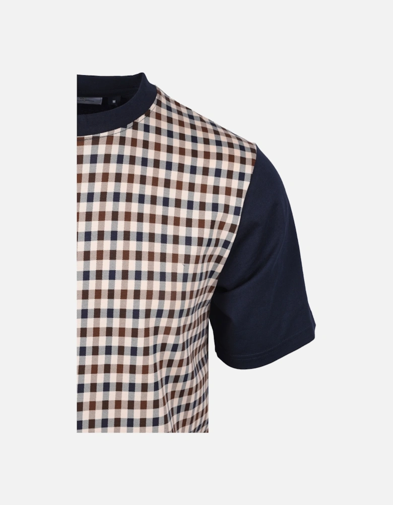 Side Club Check T-Shirt Navy