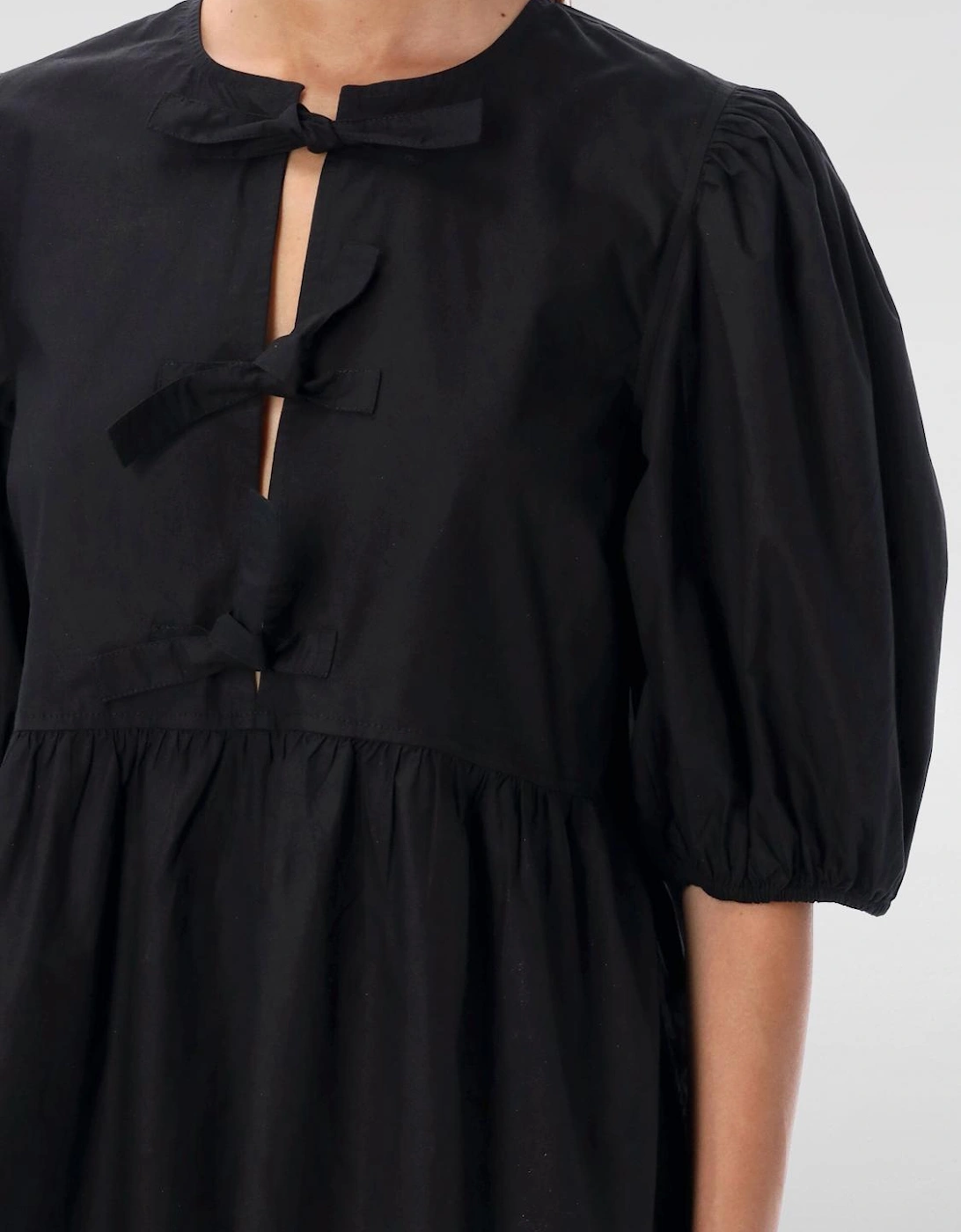 Mini Poplin Dress Bow Detail