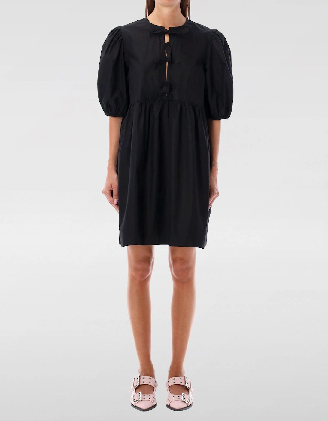 Mini Poplin Dress Bow Detail, 4 of 3