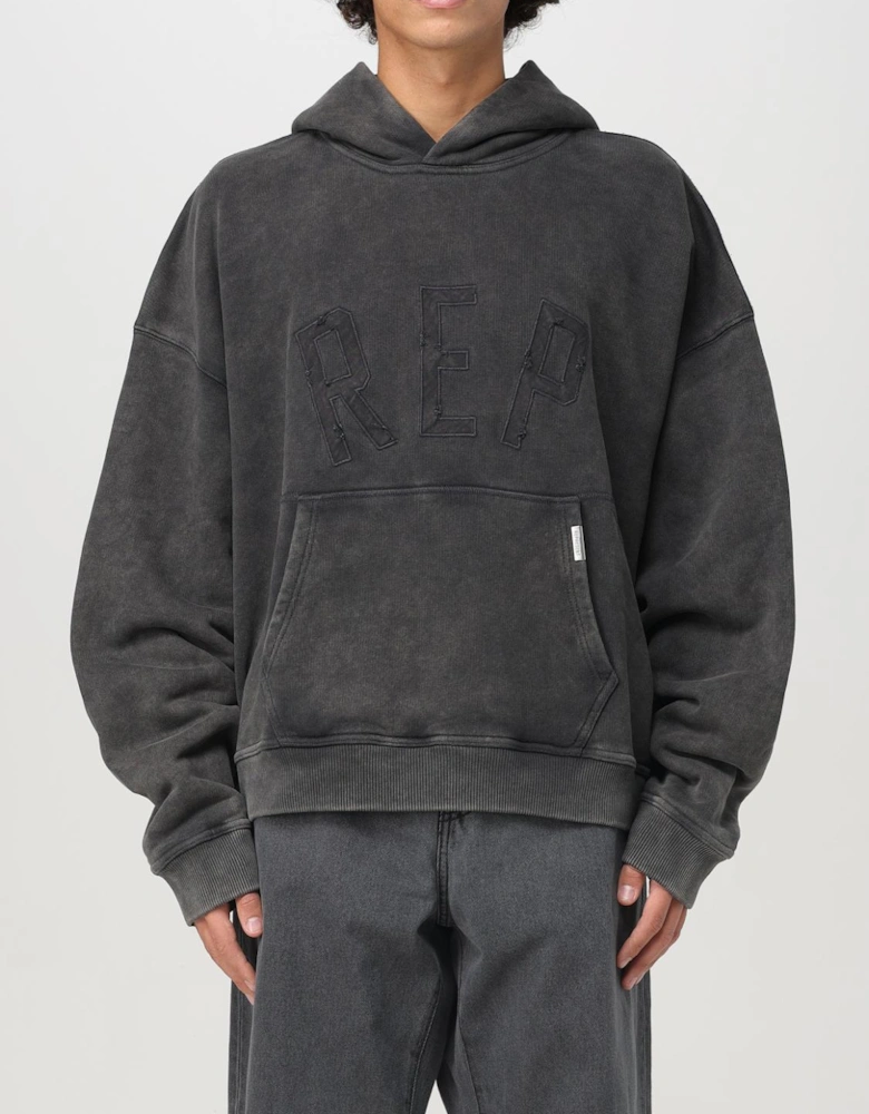 Oversized Hoodie Vintage Black Embroidery