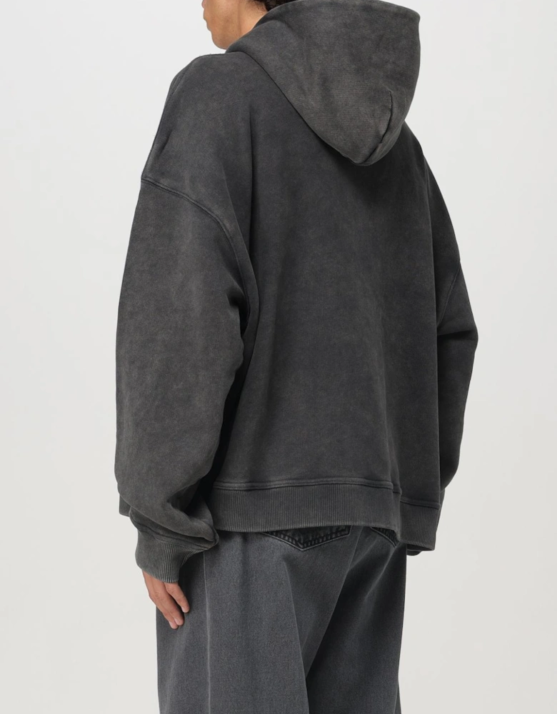 Oversized Hoodie Vintage Black Embroidery