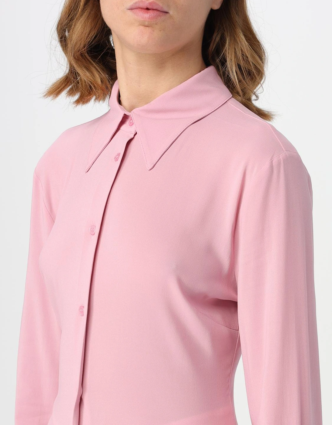 Silk LongSleeve Collared Blouse