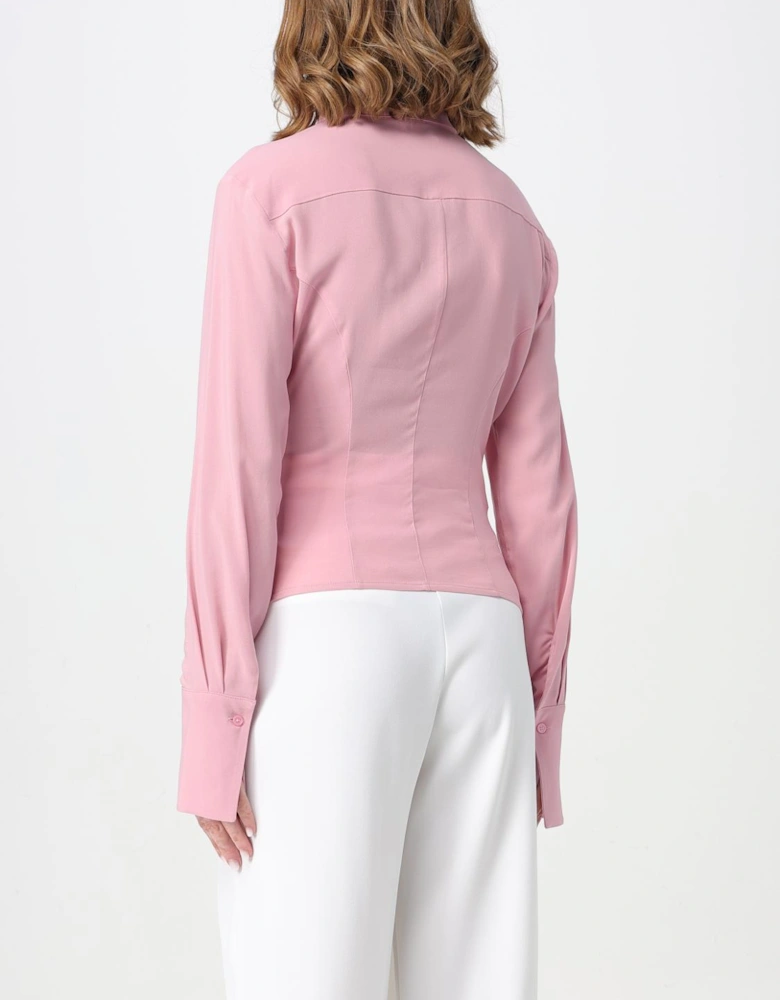 Silk LongSleeve Collared Blouse