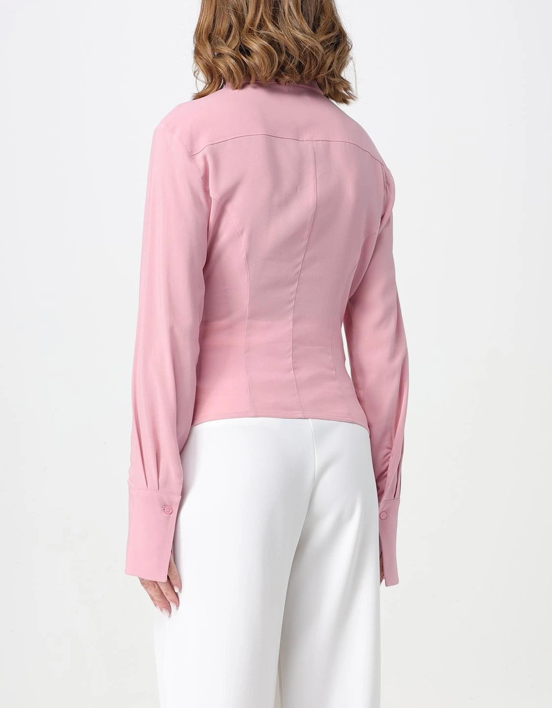 Silk LongSleeve Collared Blouse