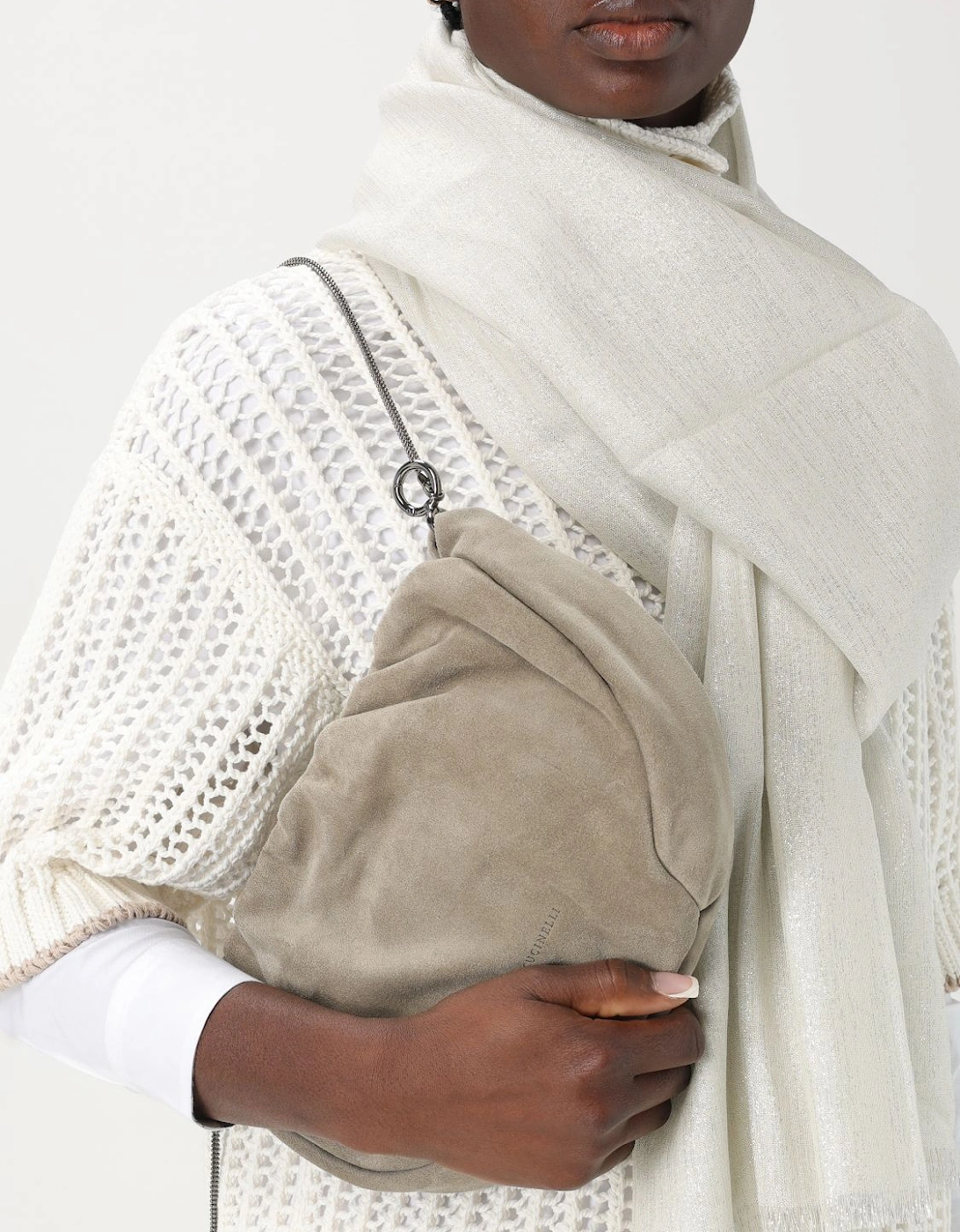 Suede Clutch Bag