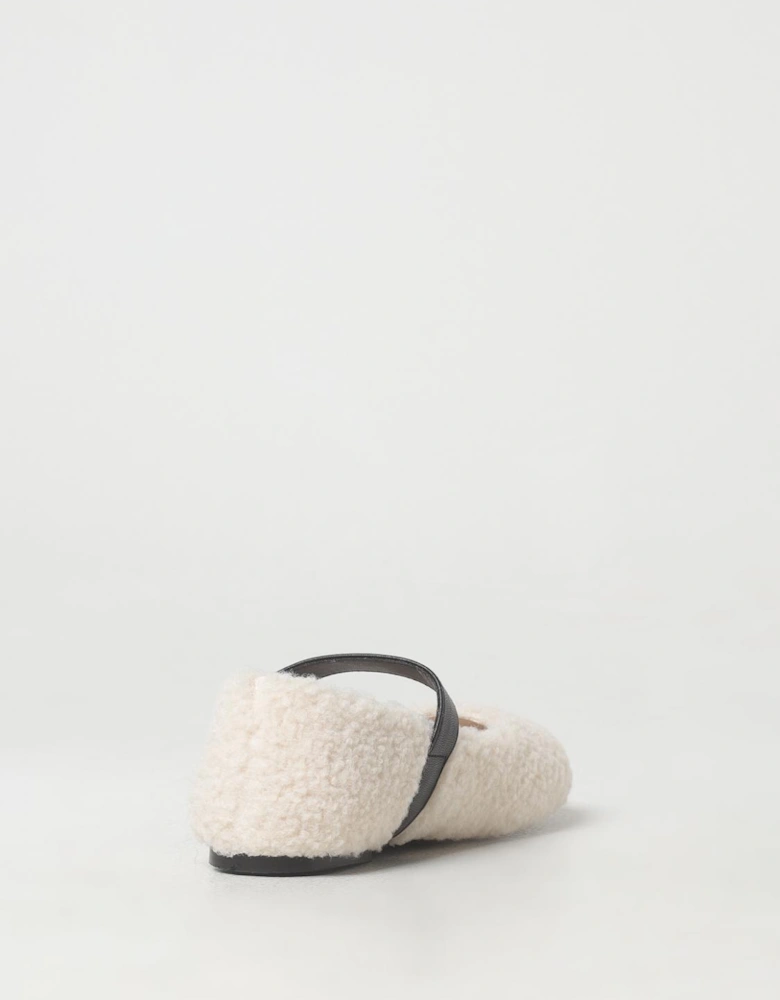 Shearling Mary Jane Flats Buckle Strap