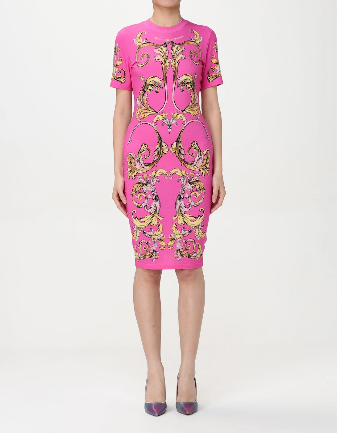 Baroque Print ShortSleeve Dress, 4 of 3
