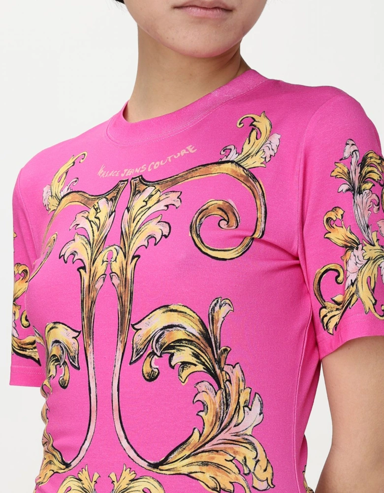 Baroque Print ShortSleeve Dress