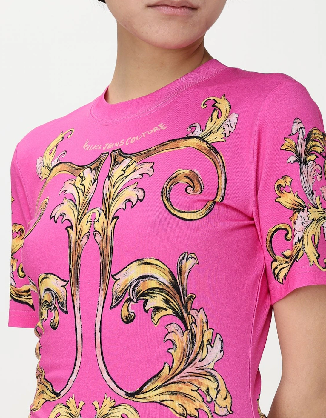 Baroque Print ShortSleeve Dress