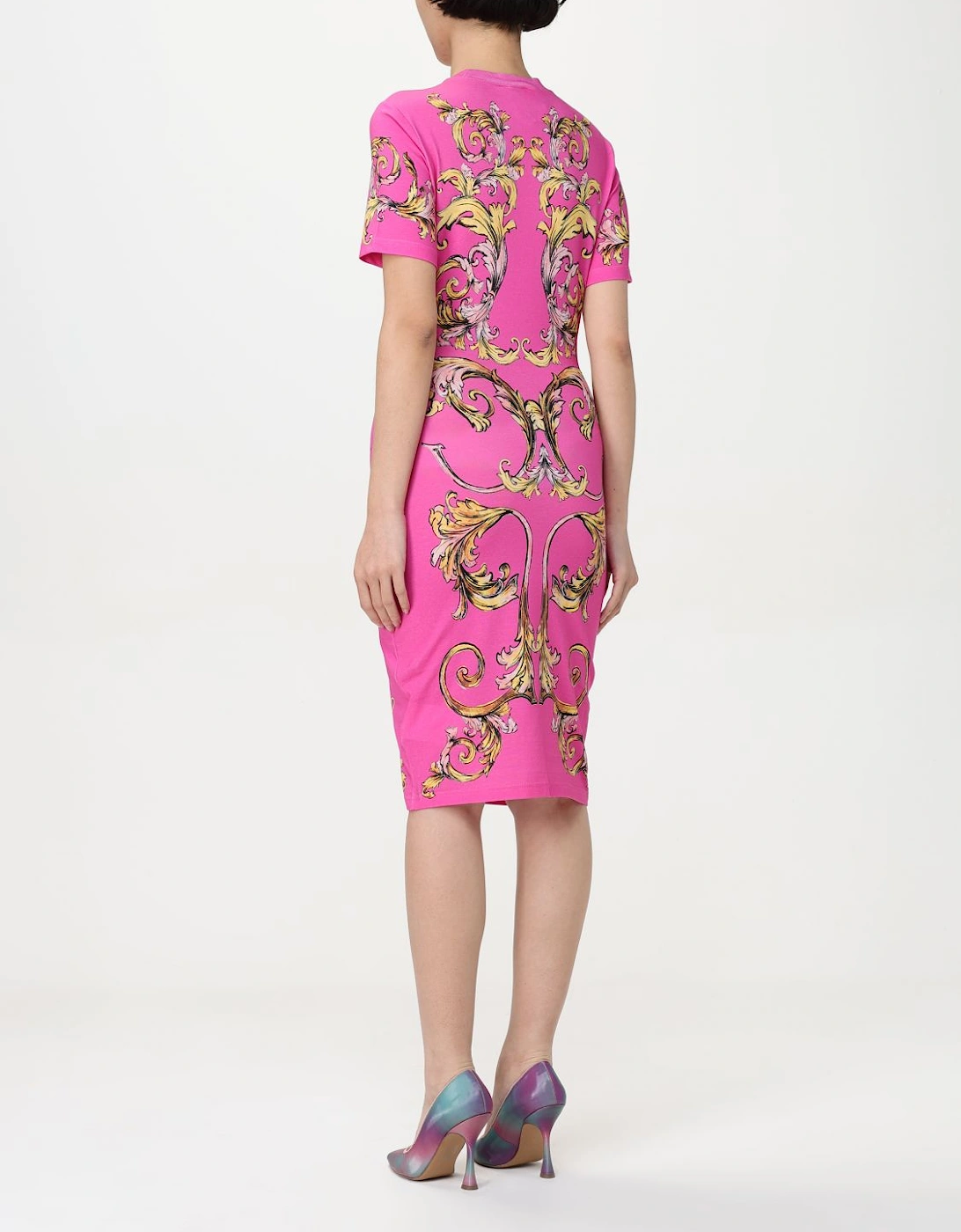 Baroque Print ShortSleeve Dress