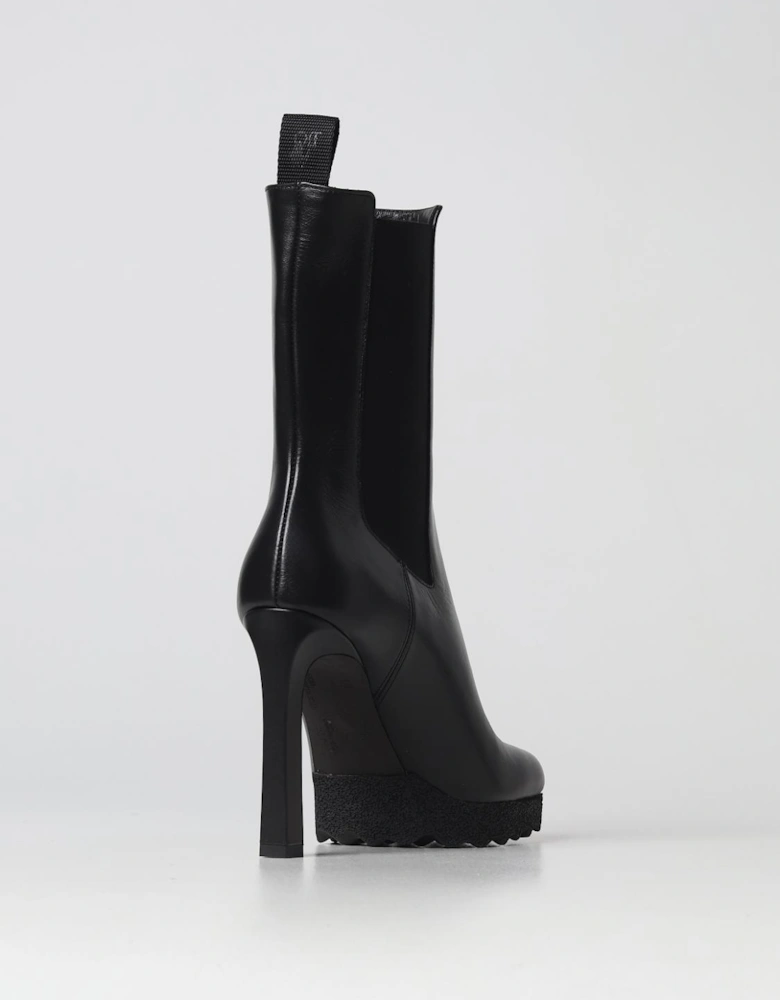 Leather Ankle Boots Platform Heels